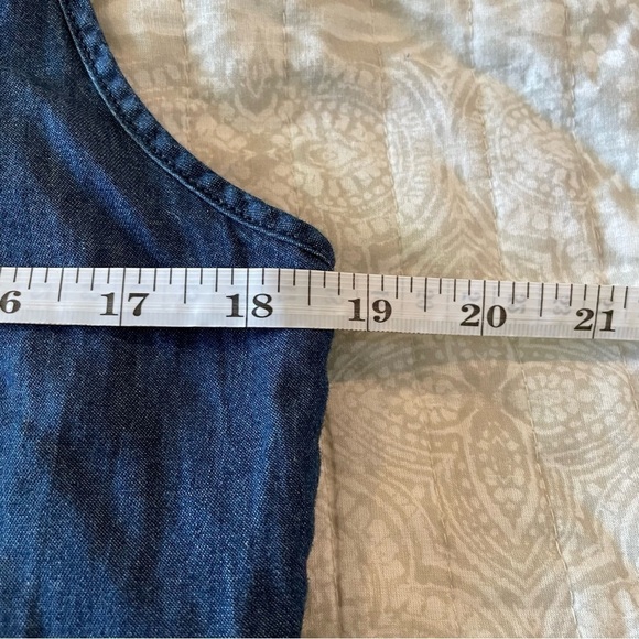 Wax Jean Sleeveless Button Up Dark Wash Denim Dress Medium - Picture 7 of 8